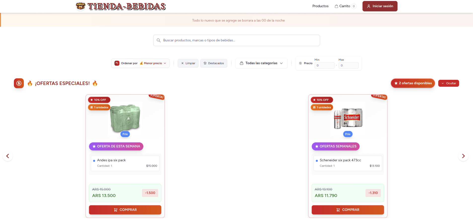 Ecommerce Bebidas